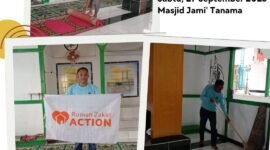 Foto. Kegiatan Gema Bersih Hati yang dilaksanakan oleh Relawan Rumah Zakat Fakfak di Masjid Jami' Tanama.